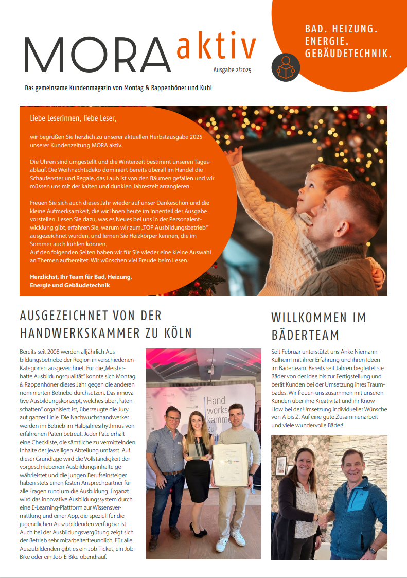 Titelseite Kundenzeitschrift MORA aktiv 1-2025